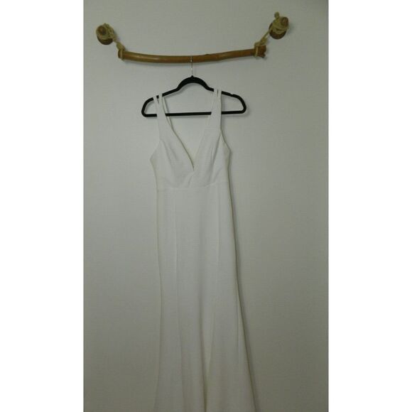Lulu’s Dress White Love Galore Mermaid Maxi Dress Fully Lined Size Small - Picture 8 of 9